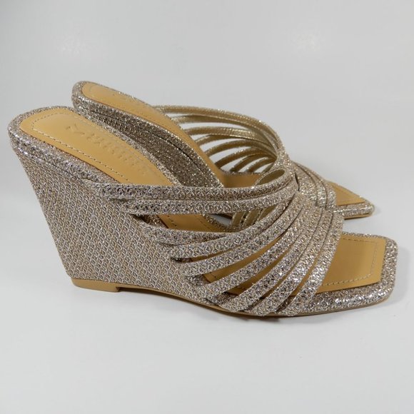 MERCEDES CASTILLO Cecilia Slide Wedge SANDALS Size 6 Platinum Leather NEW $450 - Picture 3 of 12